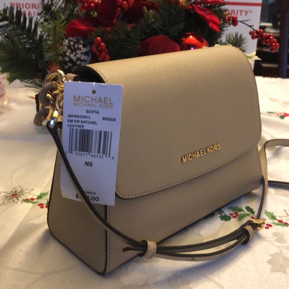 Michael Kors Handbags - Michael Kors Sofia SM EW Satchel Bisque 5326